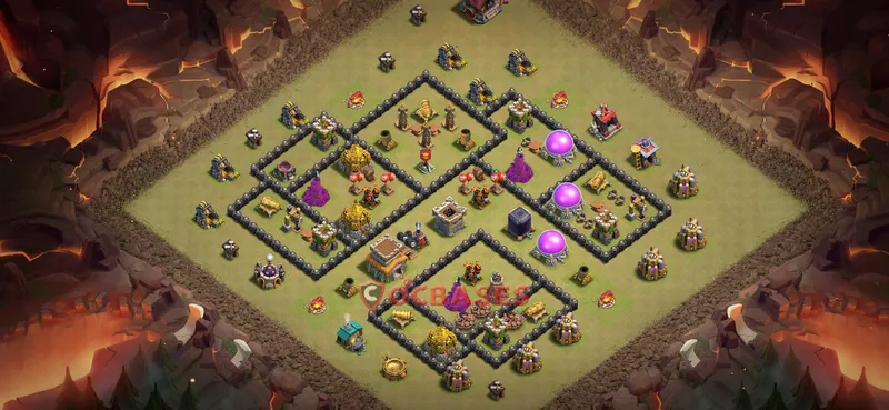 Town Hall 8 Base -war – Layout id: dtqnp base layout