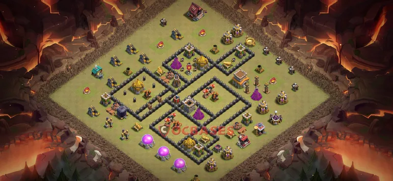 Town Hall 8 Base -war – Layout id: 7q9x1 base layout