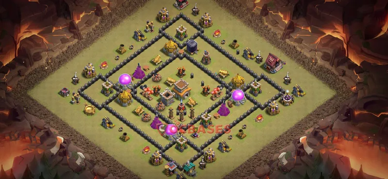 Town Hall 8 Base -war – Layout id: o3nac base layout