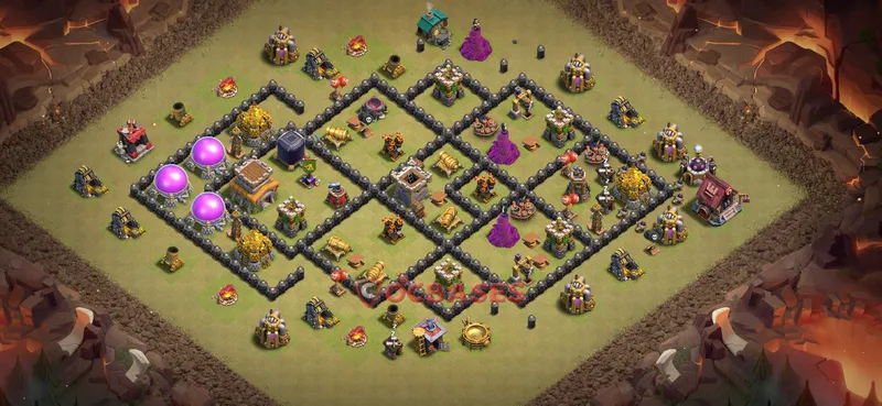 Town Hall 8 Base -war – Layout id: fml4s base layout
