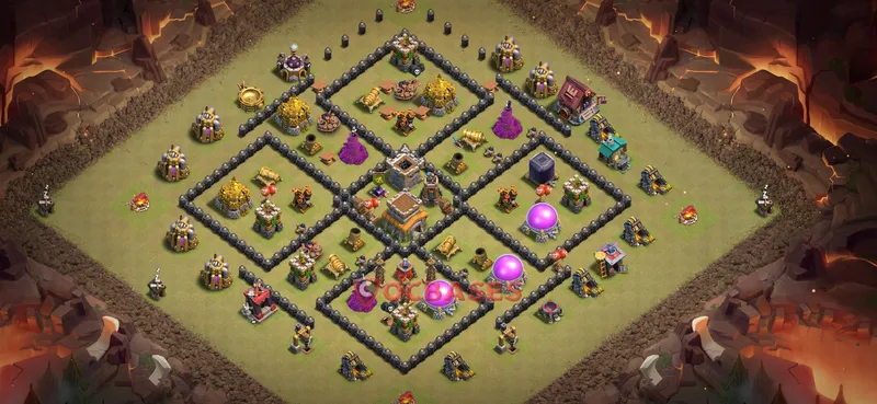 Town Hall 8 Base -war – Layout id: 7o7yw base layout