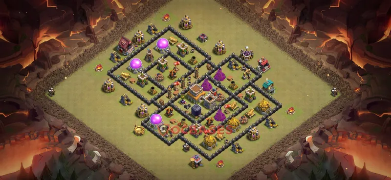 Town Hall 8 Base -war – Layout id: dpytd base layout