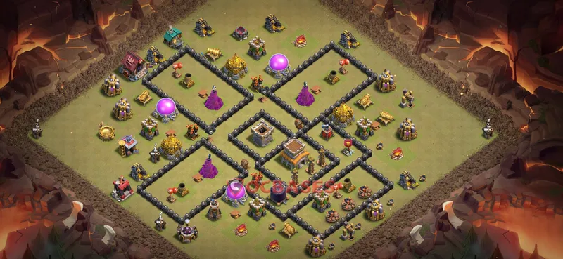 Town Hall 8 Base -war – Layout id: qznge base layout