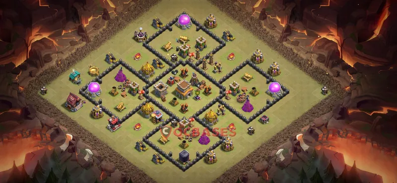 Town Hall 8 Base -war – Layout id: hqy35 base layout