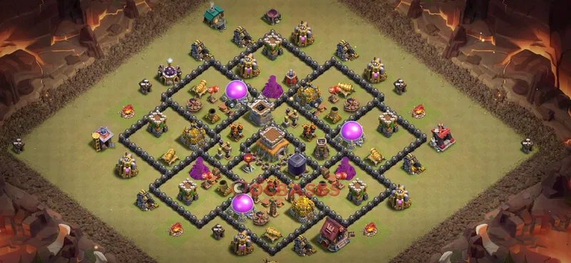 Town Hall 8 Base -war – Layout id: 16snq base layout