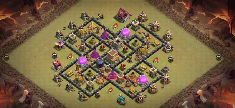 Town Hall 8 Base -war – Layout id: lt9yy base layout