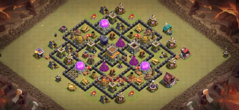 Town Hall 8 Base -war – Layout id: evpvl base layout