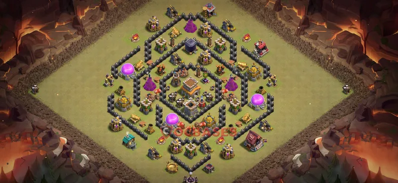 Town Hall 8 Base -war – Layout id: rm8dp base layout