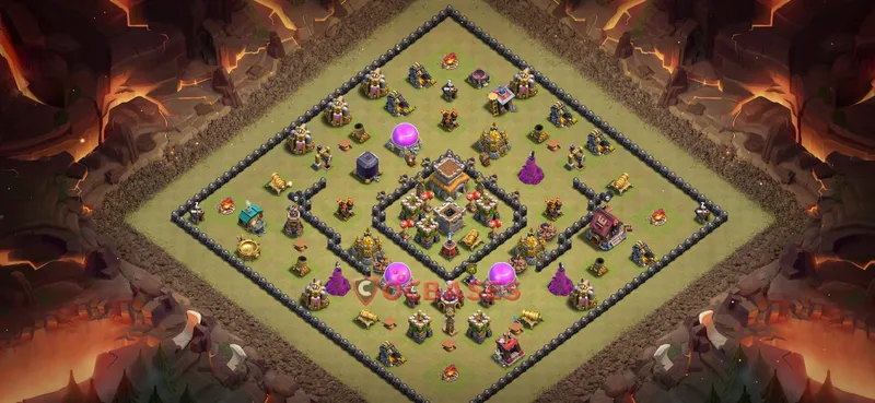 Town Hall 8 Base -war – Layout id: mwwqe base layout