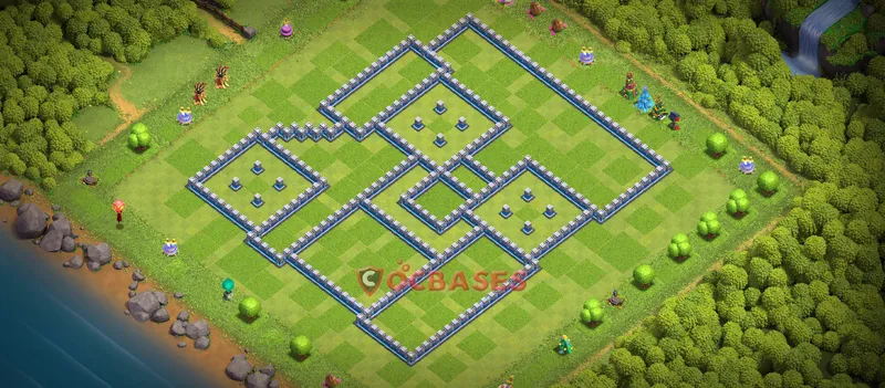 Town Hall 12 Base -trophy – Layout id: j0sjw base layout, image 1