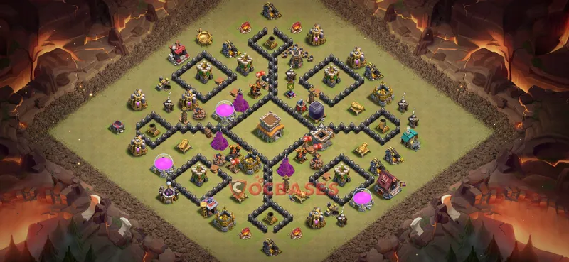 Town Hall 8 Base -war – Layout id: xj83w base layout