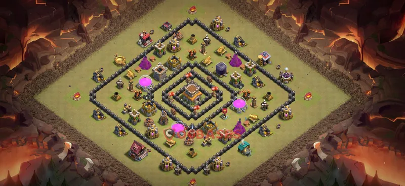 Town Hall 8 Base -war – Layout id: v0h7b base layout