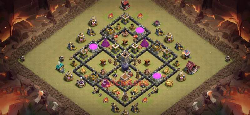 Town Hall 8 Base -war – Layout id: k8t2m base layout
