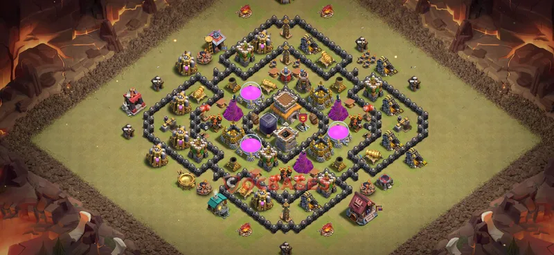 Town Hall 8 Base -war – Layout id: kx9kr base layout
