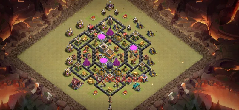 Town Hall 8 Base -war – Layout id: 9w7ve base layout