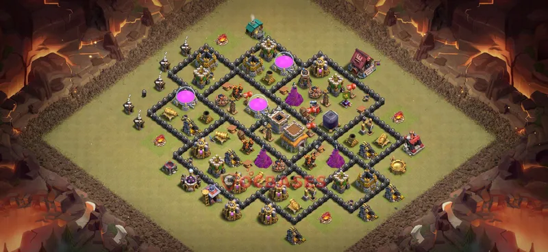 Town Hall 8 Base -war – Layout id: e8kdw base layout