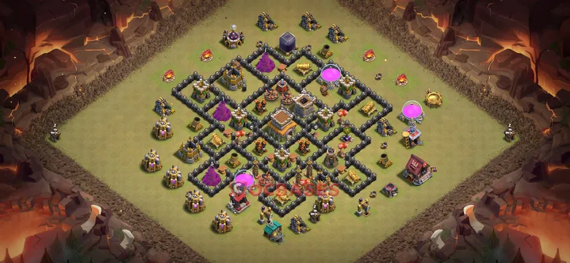 Town Hall 8 Base -war – Layout id: inewj base layout