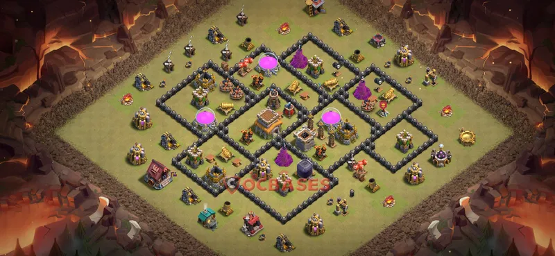 Town Hall 8 Base -war – Layout id: lzym6 base layout