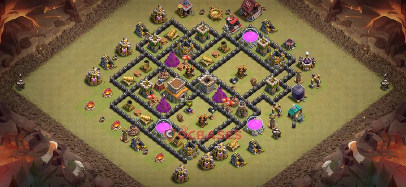 Town Hall 8 Base -war – Layout id: uf515 base layout