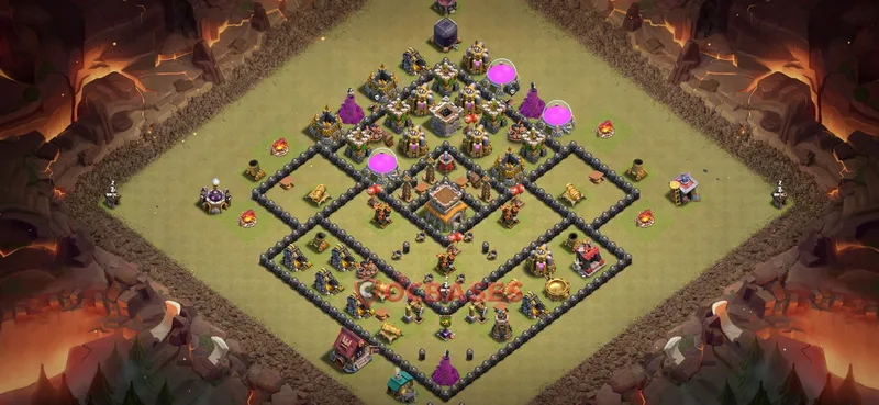 Town Hall 8 Base -war – Layout id: 89ms5 base layout