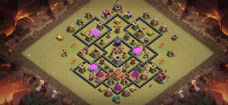 Town Hall 8 Base -war – Layout id: 6kkay base layout