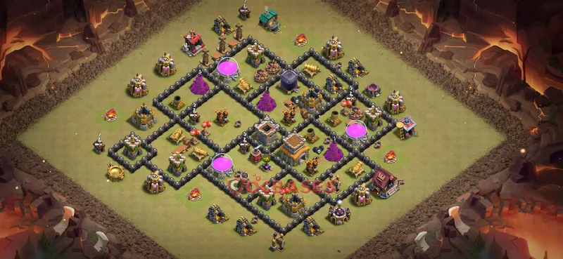 Town Hall 8 Base -war – Layout id: q2q2j base layout