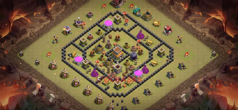 Town Hall 8 Base -war – Layout id: cdu1b base layout