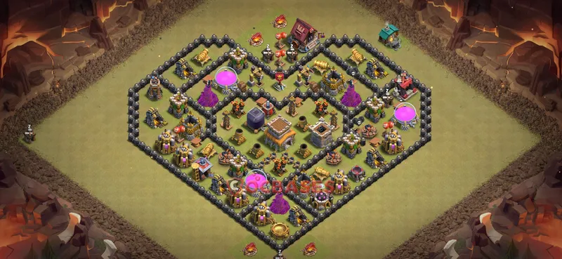 Town Hall 8 Base -war – Layout id: a5g4i base layout