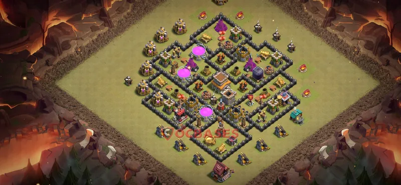 Town Hall 8 Base -war – Layout id: gushl base layout