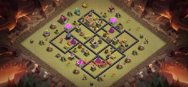 Town Hall 8 Base -war – Layout id: qvzxx base layout
