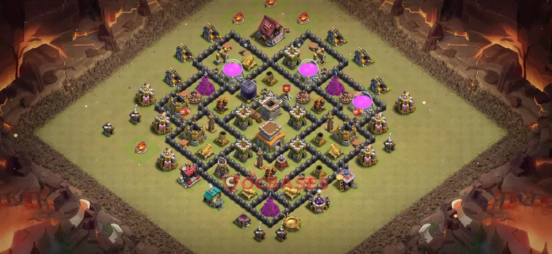 Town Hall 8 Base -war – Layout id: 1vo8w base layout
