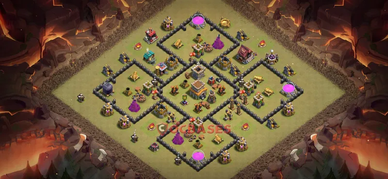 Town Hall 8 Base -war – Layout id: wvno0 base layout