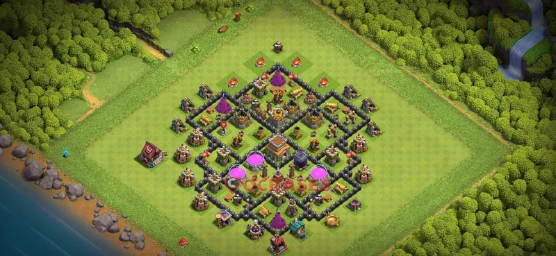 Town Hall 8 Base -farming – Layout id: 90xcs base layout