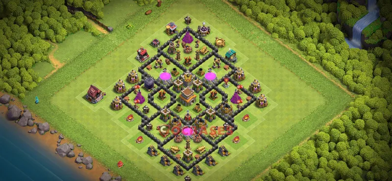 Town Hall 8 Base -farming – Layout id: 3xioy base layout