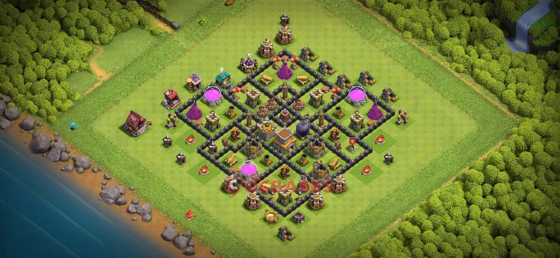 Town Hall 8 Base -farming – Layout id: 4x7yw base layout