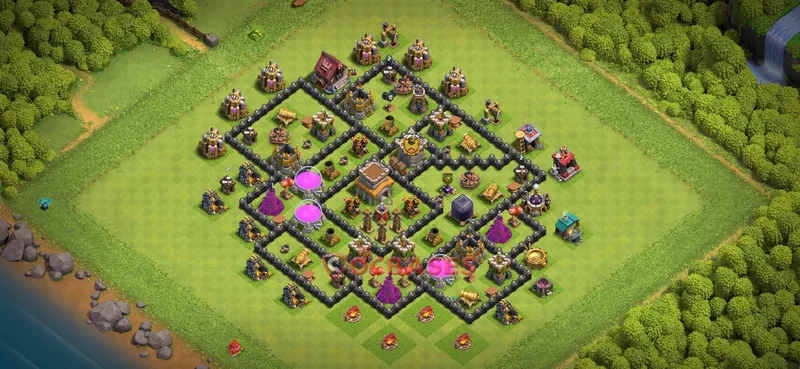 Town Hall 8 Base -farming – Layout id: ha24x base layout