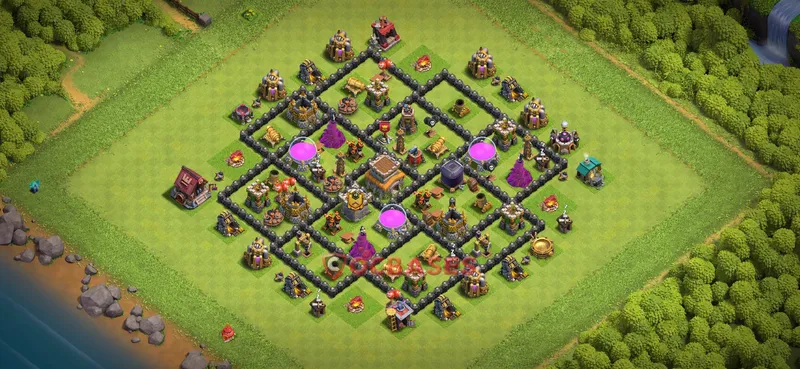 Town Hall 8 Base -farming – Layout id: q9z0q base layout
