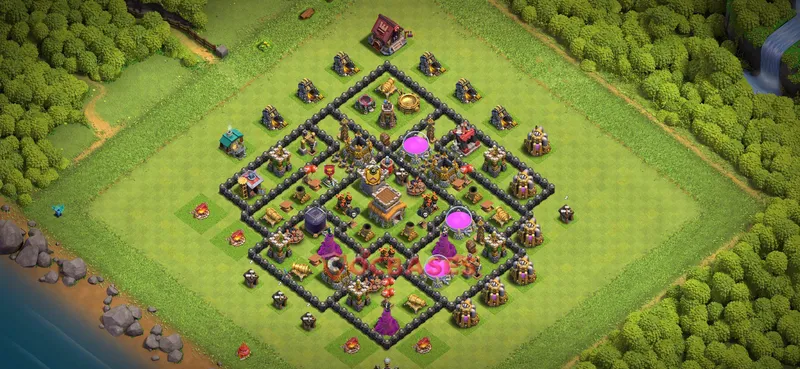 Town Hall 8 Base -farming – Layout id: cf21o base layout