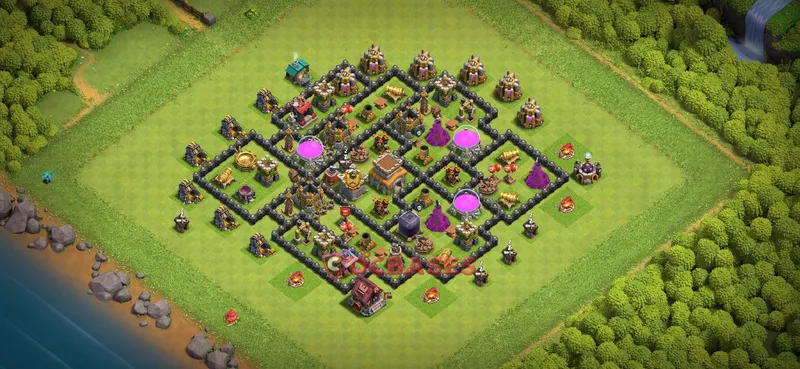 Town Hall 8 Base -farming – Layout id: 2gw8m base layout