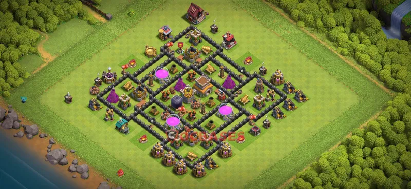 Town Hall 8 Base -farming – Layout id: noxxg base layout