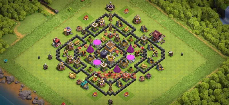Town Hall 8 Base -farming – Layout id: 3x6r8 base layout
