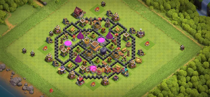Town Hall 8 Base -farming – Layout id: 6mj7h base layout