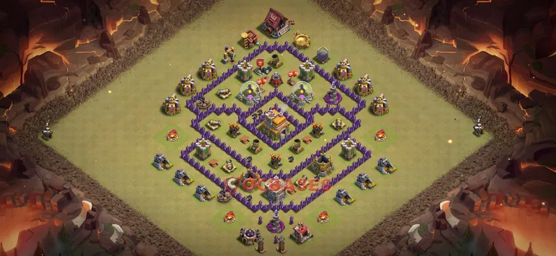 Town Hall 7 Base -war – Layout id: ap8k7 base layout
