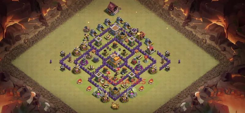 Town Hall 7 Base -war – Layout id: bymy5 base layout