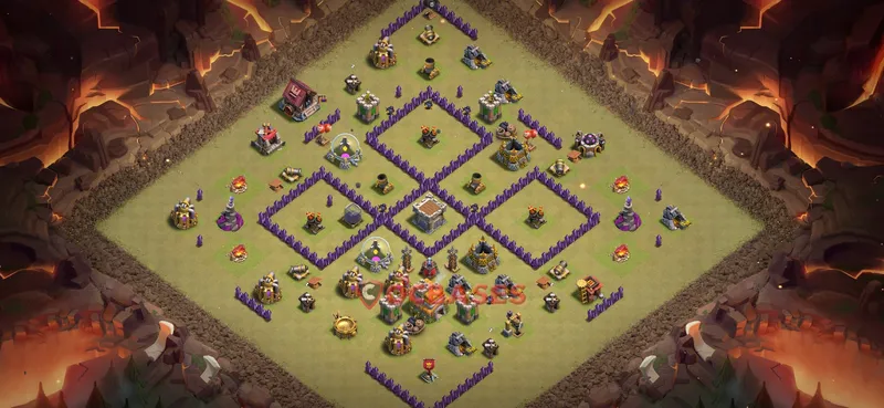 Town Hall 7 Base -war – Layout id: sj21u base layout