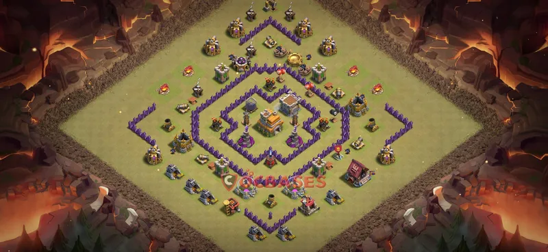 Town Hall 7 Base -war – Layout id: 7cfuz base layout
