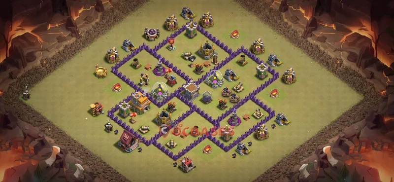 Town Hall 7 Base -war – Layout id: 8eimr base layout
