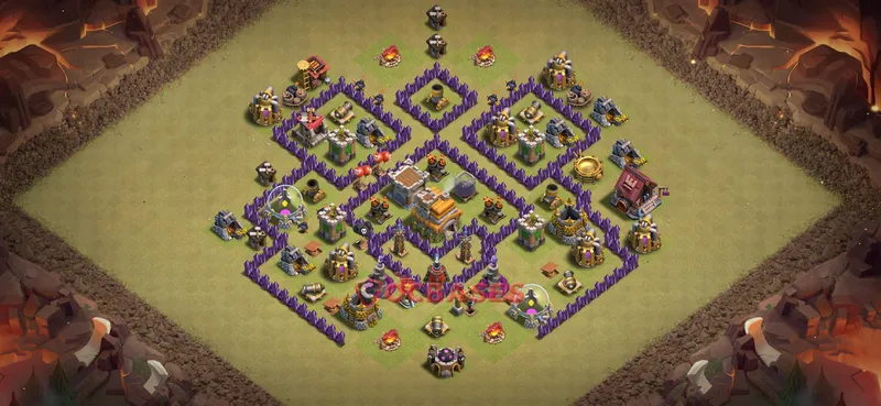 Town Hall 7 Base -war – Layout id: edhsi base layout