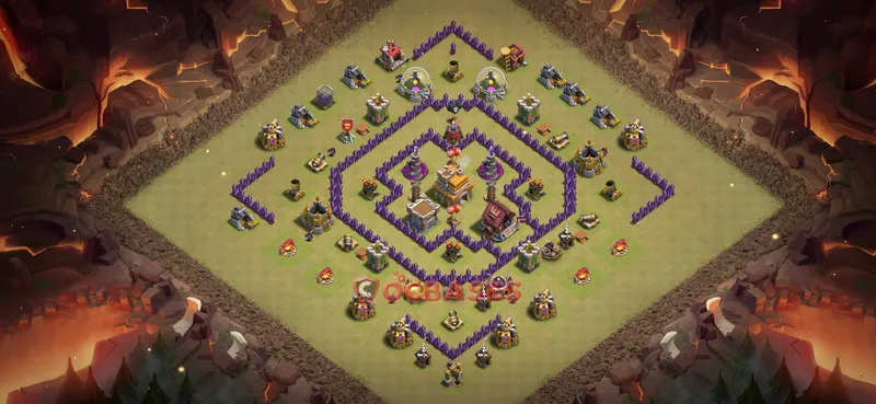 Town Hall 7 Base -war – Layout id: lvw3g base layout