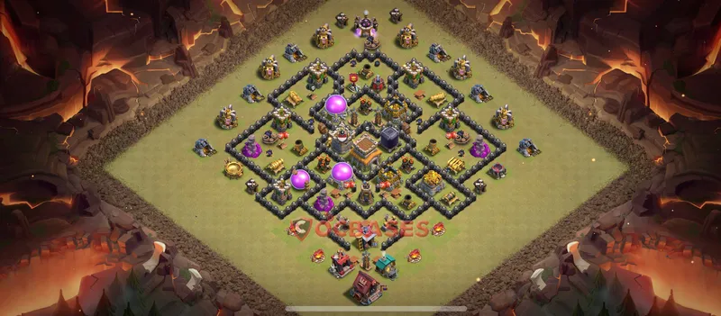 Town Hall 8 Base -cwl – Layout id: q7qab base layout